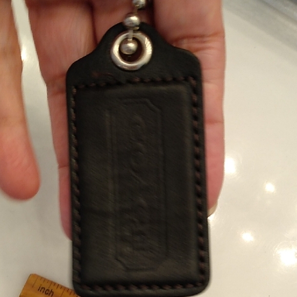 Coach Black Leather Bag Fob Purse Hang Tag - Picture 9 of 12